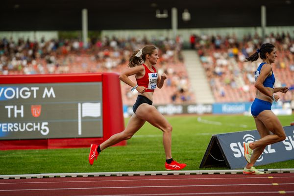 Katharina Saathoff (Braunschweiger Laufclub) während der 113. Deutschen Leichtathletik-Meisterschaften am 08.07.2023 im Auestadion in Kassel