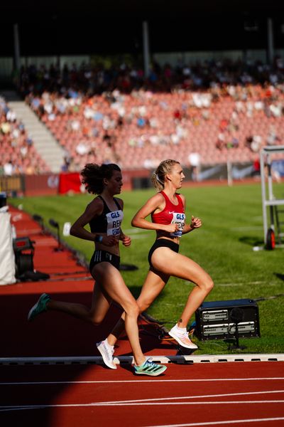 Lea Meyer (TSV Bayer 04 Leverkusen) während der 113. Deutschen Leichtathletik-Meisterschaften am 08.07.2023 im Auestadion in Kassel