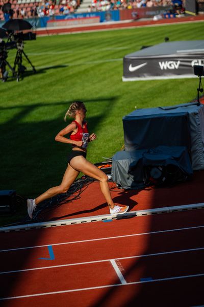 Lea Meyer (TSV Bayer 04 Leverkusen) während der 113. Deutschen Leichtathletik-Meisterschaften am 08.07.2023 im Auestadion in Kassel