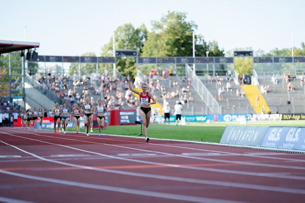 Lea Meyer (TSV Bayer 04 Leverkusen) während der 113. Deutschen Leichtathletik-Meisterschaften am 08.07.2023 im Auestadion in Kassel