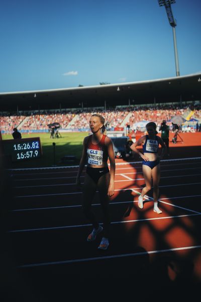 Lea Meyer (TSV Bayer 04 Leverkusen) während der 113. Deutschen Leichtathletik-Meisterschaften am 08.07.2023 im Auestadion in Kassel