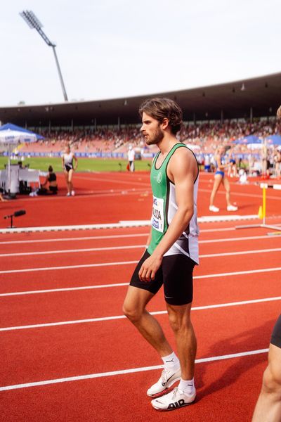 Niclas Jan Kaluza (Eintracht Hildesheim) während der 113. Deutschen Leichtathletik-Meisterschaften am 09.07.2023 im Auestadion in Kassel