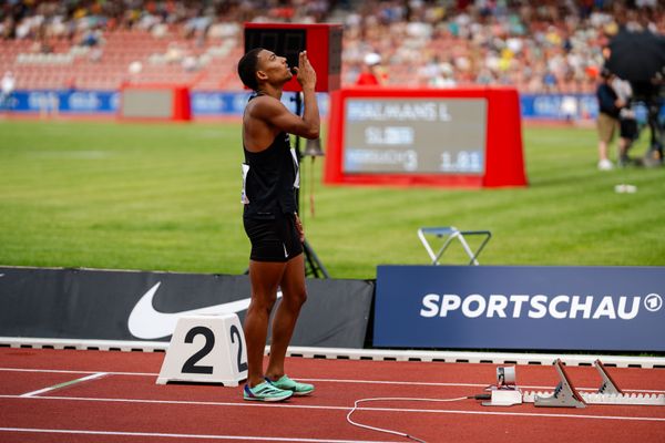 Jordan Gordon (Hannover 96) während der 113. Deutschen Leichtathletik-Meisterschaften am 09.07.2023 im Auestadion in Kassel