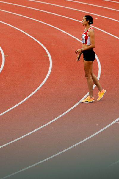 Marie Laurence Jungfleisch (VfB Stuttgart 1893) während der 113. Deutschen Leichtathletik-Meisterschaften am 09.07.2023 im Auestadion in Kassel