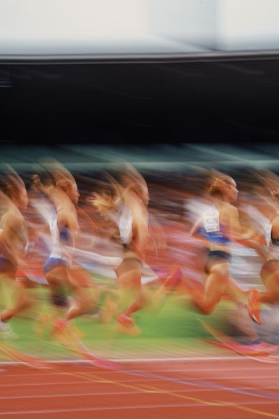 Katharina Trost (LG Stadtwerke Muenchen), Hanna Klein (LAV Stadtwerke Tuebingen) während der 113. Deutschen Leichtathletik-Meisterschaften am 09.07.2023 im Auestadion in Kassel