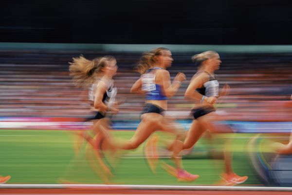 Katharina Trost (LG Stadtwerke Muenchen), Hanna Klein (LAV Stadtwerke Tuebingen) während der 113. Deutschen Leichtathletik-Meisterschaften am 09.07.2023 im Auestadion in Kassel