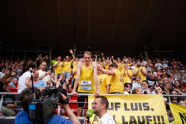 Luis Oberbeck (LG Goettingen) gewinnt die 800m während der 113. Deutschen Leichtathletik-Meisterschaften am 09.07.2023 im Auestadion in Kassel