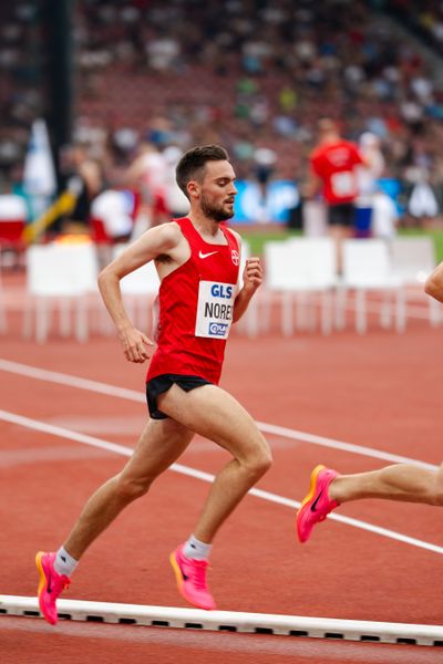 Max Nores (TSV Bayer 04 Leverkusen) während der 113. Deutschen Leichtathletik-Meisterschaften am 09.07.2023 im Auestadion in Kassel