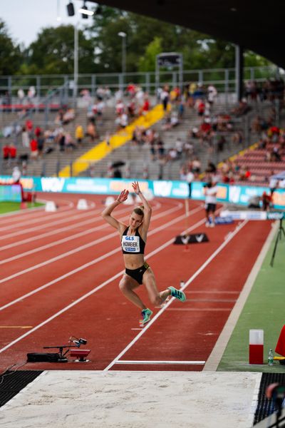 Merle Homeier (LG Goettingen) während der 113. Deutschen Leichtathletik-Meisterschaften am 09.07.2023 im Auestadion in Kassel