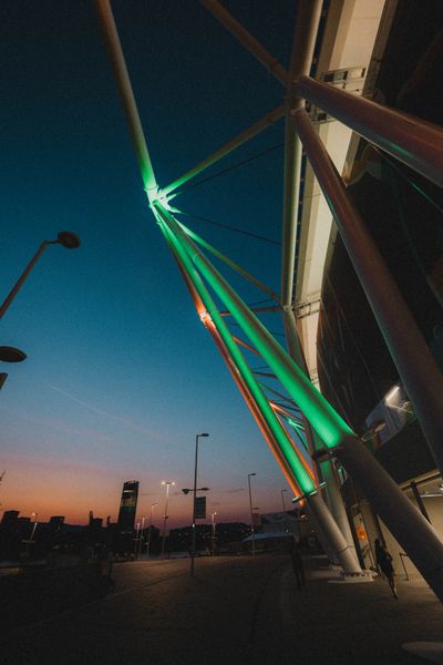 Sunset during day 1 of the World Athletics Championships Budapest 23 at the National Athletics Centre in Budapest, Hungary on August 19, 2023.