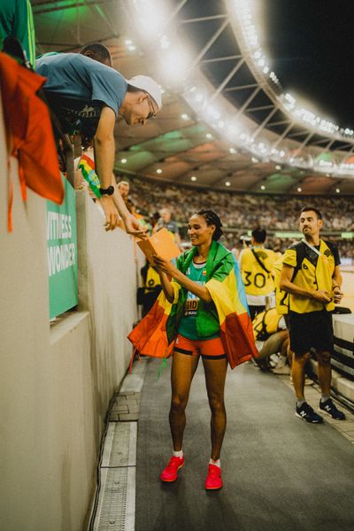 Letesenbet Gidey (ETH/Ethiopia) during the 10,000 Metres during day 1 of the World Athletics Championships Budapest 23 at the National Athletics Centre in Budapest, Hungary on August 19, 2023.