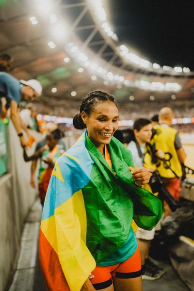 Letesenbet Gidey (ETH/Ethiopia) during the 10,000 Metres during day 1 of the World Athletics Championships Budapest 23 at the National Athletics Centre in Budapest, Hungary on August 19, 2023.