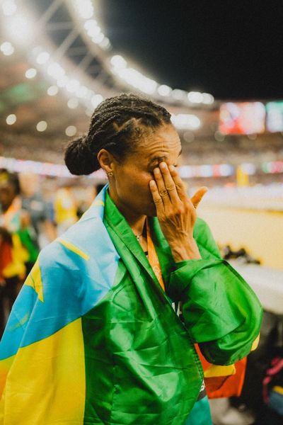 Letesenbet Gidey (ETH/Ethiopia) during the 10,000 Metres during day 1 of the World Athletics Championships Budapest 23 at the National Athletics Centre in Budapest, Hungary on August 19, 2023.