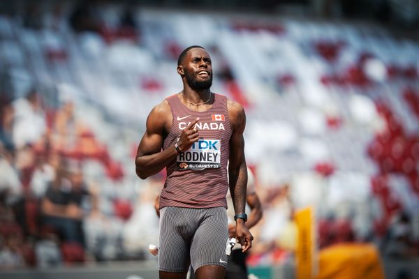 Brendon Rodney (CAN/Canada) during the 100 Metres on Day 5 of the World Athletics Championships Budapest 23 at the National Athletics Centre in Budapest, Hungary on August 23, 2023.