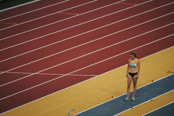 Kira Wittmann (GER/Germany) during the Triple Jump on Day 5 of the World Athletics Championships Budapest 23 at the National Athletics Centre in Budapest, Hungary on August 23, 2023.