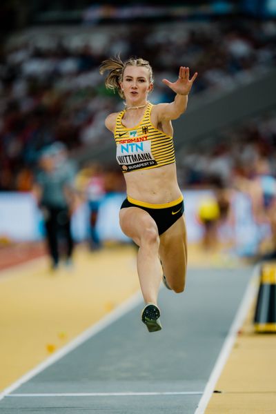 Kira Wittmann (GER/Germany) during the Triple Jump on Day 5 of the World Athletics Championships Budapest 23 at the National Athletics Centre in Budapest, Hungary on August 23, 2023.