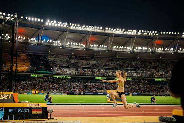 Kira Wittmann (GER/Germany) during the Triple Jump on Day 5 of the World Athletics Championships Budapest 23 at the National Athletics Centre in Budapest, Hungary on August 23, 2023.