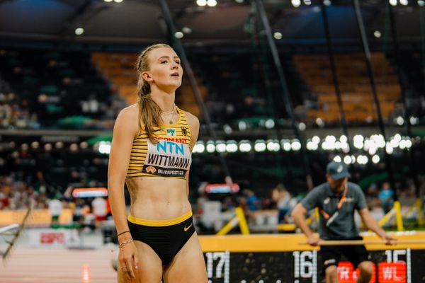 Kira Wittmann (GER/Germany) during the Triple Jump on Day 5 of the World Athletics Championships Budapest 23 at the National Athletics Centre in Budapest, Hungary on August 23, 2023.