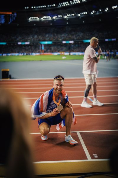 Josh Kerr (GBR/Great Britain & N.I.) during the 1500 Metres Final on Day 5 of the World Athletics Championships Budapest 23 at the National Athletics Centre in Budapest, Hungary on August 23, 2023.