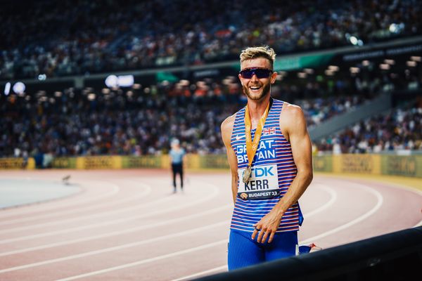 Josh Kerr (GBR/Great Britain & N.I.) during the 1500 Metres Final on Day 5 of the World Athletics Championships Budapest 23 at the National Athletics Centre in Budapest, Hungary on August 23, 2023.