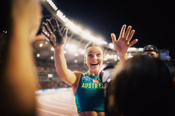 Nina Kennedy (AUS/Australia) on Day 5 of the World Athletics Championships Budapest 23 at the National Athletics Centre in Budapest, Hungary on August 23, 2023.