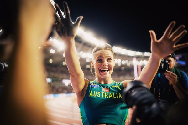 Nina Kennedy (AUS/Australia) on Day 5 of the World Athletics Championships Budapest 23 at the National Athletics Centre in Budapest, Hungary on August 23, 2023.