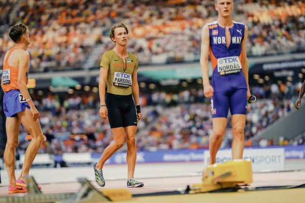 Sam Parsons (GER/Germany) during the 5000 Metres on Day 6 of the World Athletics Championships Budapest 23 at the National Athletics Centre in Budapest, Hungary on August 24, 2023.