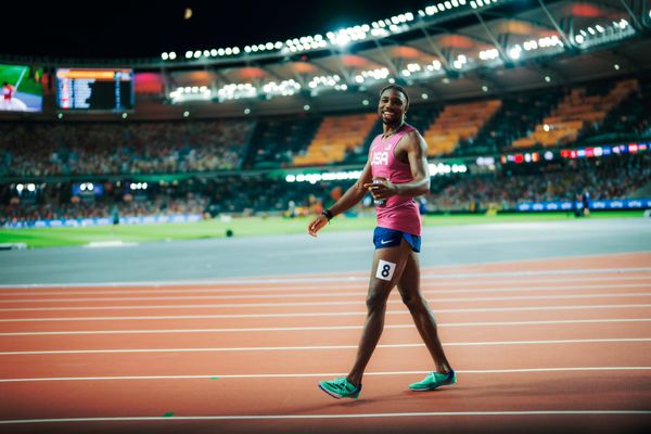 Noah Lyles (USA/United States) on Day 6 of the World Athletics Championships Budapest 23 at the National Athletics Centre in Budapest, Hungary on August 24, 2023.