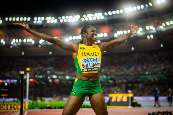 Danielle Williams (JAM/Jamaica) during the 100 Metres Hurdles on Day 6 of the World Athletics Championships Budapest 23 at the National Athletics Centre in Budapest, Hungary on August 24, 2023.