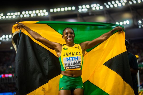 Danielle Williams (JAM/Jamaica) during the 100 Metres Hurdles on Day 6 of the World Athletics Championships Budapest 23 at the National Athletics Centre in Budapest, Hungary on August 24, 2023.