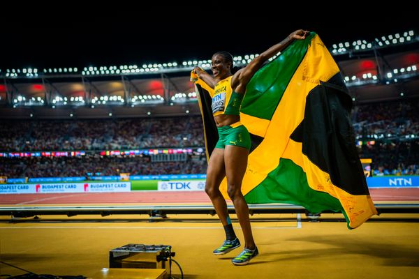 Danielle Williams (JAM/Jamaica) during the 100 Metres Hurdles on Day 6 of the World Athletics Championships Budapest 23 at the National Athletics Centre in Budapest, Hungary on August 24, 2023.