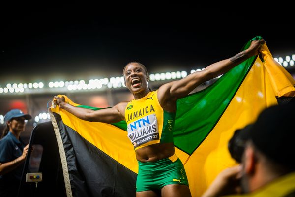 Danielle Williams (JAM/Jamaica) during the 100 Metres Hurdles on Day 6 of the World Athletics Championships Budapest 23 at the National Athletics Centre in Budapest, Hungary on August 24, 2023.