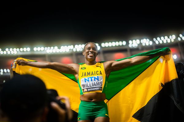 Danielle Williams (JAM/Jamaica) during the 100 Metres Hurdles on Day 6 of the World Athletics Championships Budapest 23 at the National Athletics Centre in Budapest, Hungary on August 24, 2023.