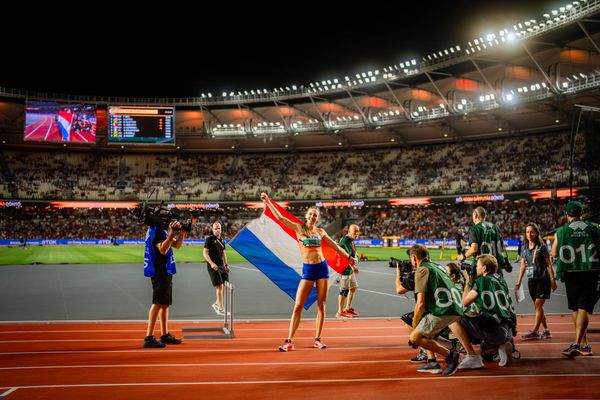 Femke Bol (NED/Netherlands) during the 400 Metres Hurdles Final on Day 6 of the World Athletics Championships Budapest 23 at the National Athletics Centre in Budapest, Hungary on August 24, 2023.