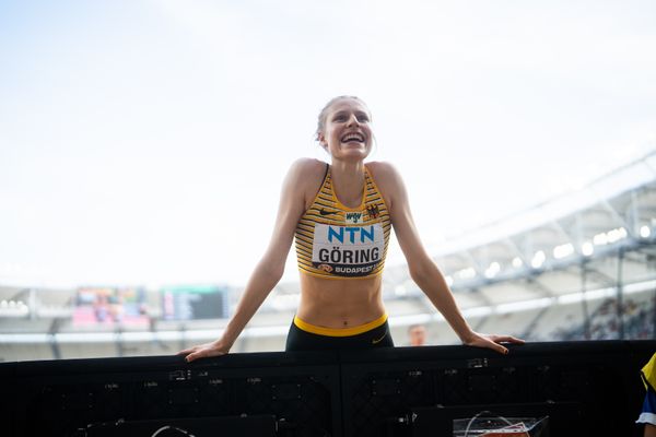 Johanna Göring (GER/Germany) during the High Jump on Day 7 of the World Athletics Championships Budapest 23 at the National Athletics Centre in Budapest, Hungary on August 25, 2023.