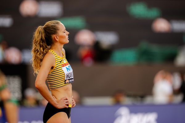 Christina Honsel (GER/Germany) during the High Jump on Day 7 of the World Athletics Championships Budapest 23 at the National Athletics Centre in Budapest, Hungary on August 25, 2023.