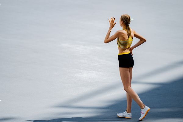 Johanna Göring (GER/Germany) during the High Jump on Day 7 of the World Athletics Championships Budapest 23 at the National Athletics Centre in Budapest, Hungary on August 25, 2023.