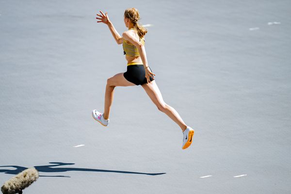 Johanna Göring (GER/Germany) during the High Jump on Day 7 of the World Athletics Championships Budapest 23 at the National Athletics Centre in Budapest, Hungary on August 25, 2023.