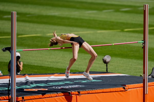 Johanna Göring (GER/Germany) during the High Jump on Day 7 of the World Athletics Championships Budapest 23 at the National Athletics Centre in Budapest, Hungary on August 25, 2023.