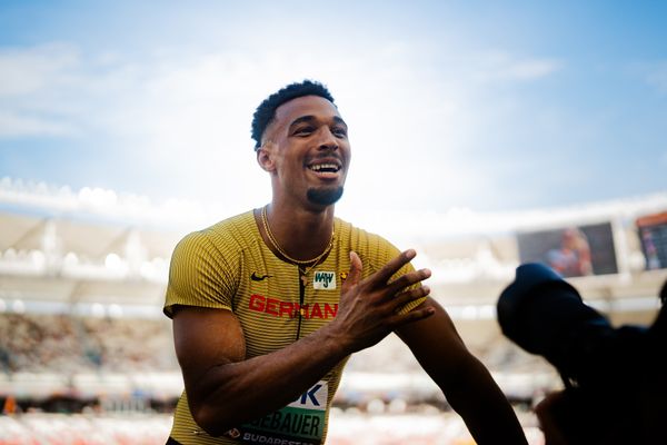 Leo Neugebauer (GER/Germany) during the Decathlon Long Jump on Day 6 of the World Athletics Championships Budapest 23 at the National Athletics Centre in Budapest, Hungary on August 24, 2023.