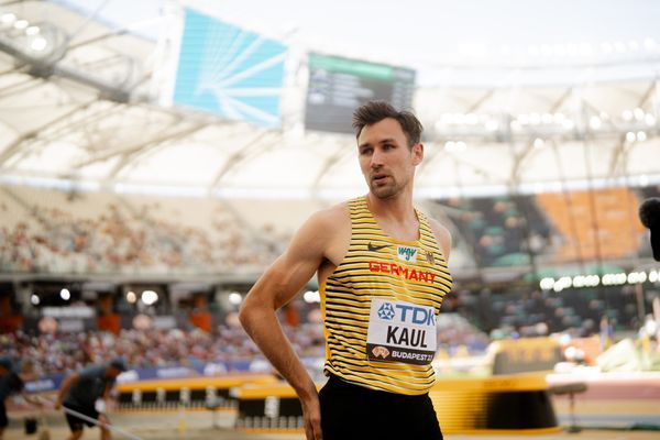 Niklas Kaul (GER/Germany) during the Decathlon Long Jump on Day 6 of the World Athletics Championships Budapest 23 at the National Athletics Centre in Budapest, Hungary on August 24, 2023.