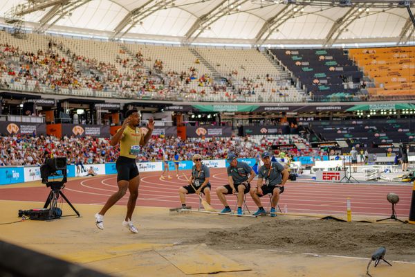 Leo Neugebauer (GER/Germany) during the Decathlon Long Jump on Day 6 of the World Athletics Championships Budapest 23 at the National Athletics Centre in Budapest, Hungary on August 24, 2023.