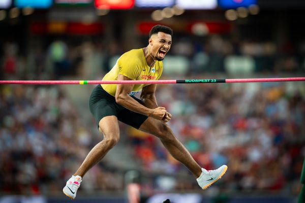 Leo Neugebauer (GER/Germany) during the Decathlon High Jump on Day 7 of the World Athletics Championships Budapest 23 at the National Athletics Centre in Budapest, Hungary on August 25, 2023.