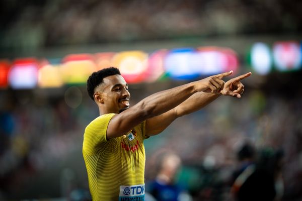 Leo Neugebauer (GER/Germany) during the Decathlon High Jump on Day 7 of the World Athletics Championships Budapest 23 at the National Athletics Centre in Budapest, Hungary on August 25, 2023.