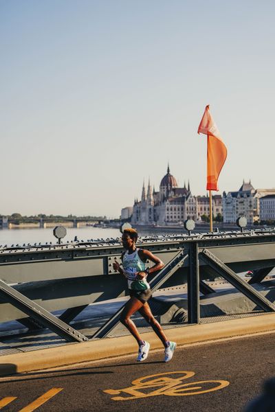 Cavaline Nahimana (BDI/Burundi) during the Women Marathon on Day 8 of the World Athletics Championships Budapest 23 at the National Athletics Centre in Budapest, Hungary on August 26, 2023.