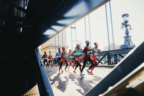 Gotytom Gebreslase (ETH/Ethiopia), Rosemary Wanjiru (KEN/Kenya), Tsehay Gemechu (ETH/Ethiopia), Yalemzerf Yehualaw (ETH/Ethiopia) during the Marathon during the Marathon on Day 8 of the World Athletics Championships Budapest 23 at the National Athletics Centre in Budapest, Hungary on August 26, 2023.