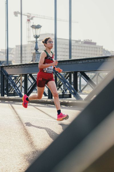 Rkia El moukim (MAR/Morocco) during the Marathon on Day 8 of the World Athletics Championships Budapest 23 at the National Athletics Centre in Budapest, Hungary on August 26, 2023.