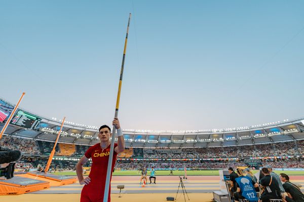 Jie Yao (CHN/Pr Of China) during the Pole Vault on Day 8 of the World Athletics Championships Budapest 23 at the National Athletics Centre in Budapest, Hungary on August 26, 2023.