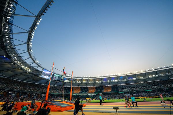 Ernest John Obiena (PHI/Philippines) on Day 8 of the World Athletics Championships Budapest 23 at the National Athletics Centre in Budapest, Hungary on August 26, 2023.