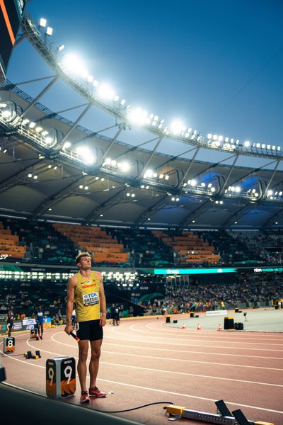 Jean Paul Bredau (GER/Germany) during the 4x400 Metres Relay on Day 8 of the World Athletics Championships Budapest 23 at the National Athletics Centre in Budapest, Hungary on August 26, 2023.